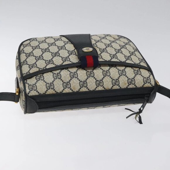 GUCCI GG Supreme Sherry Line Shoulder Bag PVC Beige Gold 02 14 032 Auth - Picture 7 of 16